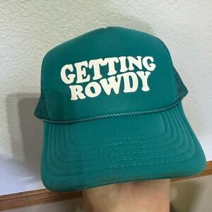 Teal 'Getting Rowdy' Trucker Hat